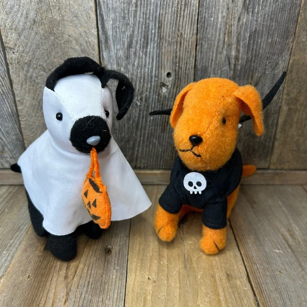 Target Halloween Dog Figurine Set Ghost Costume Bat Wings Skull Shirt 2024